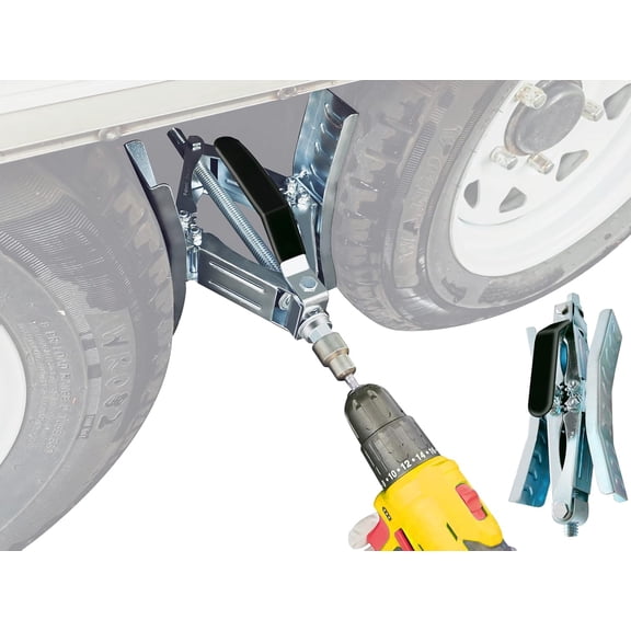 Camper Wheel Chock, Rotatable X Shaped Stabilizer for RV Trailer (Drill Adjusted), 2 Sets of Lock Chocks ()