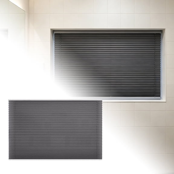 Camper Window Shades 15.74 x 59 Inch for RV and Wilderness Home, No Drill Thermal Insulation Blinds, Light Adjustment Privacy Control Shades, Elegant Energy Efficient Bathroom Blinds, Black