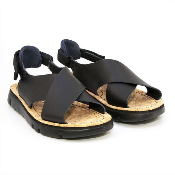 Camper Women's Oruga Sandals, Black \ Leather,5 M US