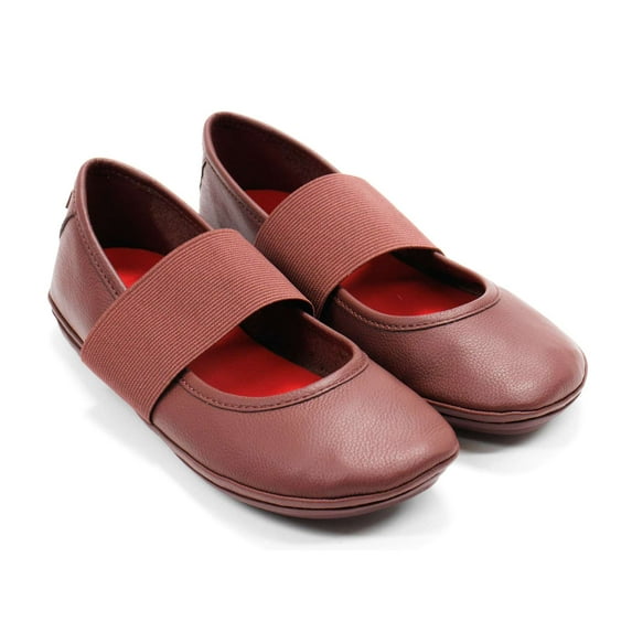 Camper Women's Right Nina Flats, Burgundy,8 M US