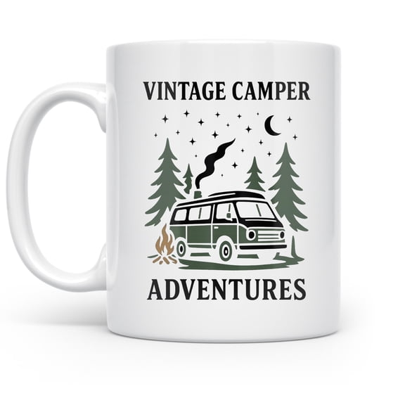 Camper travel, 11oz mug for vintage RV enthusiasts and road trip mornings and outdoor rituals