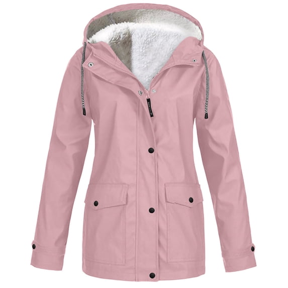 Camperas De Mujer Invierno Womens 2023 Winter Coats Warm Fuzzy Fleece Jacket Hooded Color Block Patchwork Zipper Coats Outerwear with Pockets Fluffy Jacket