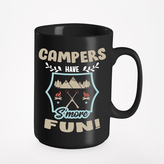 Campers Fun Unique, Black 15oz Ceramic Mug