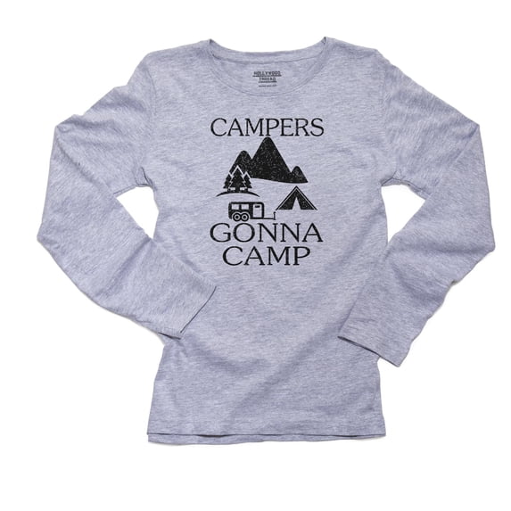 Campers Gonna Camp - Tent Camper Mountains Women's Long Sleeve Grey T-Shirt