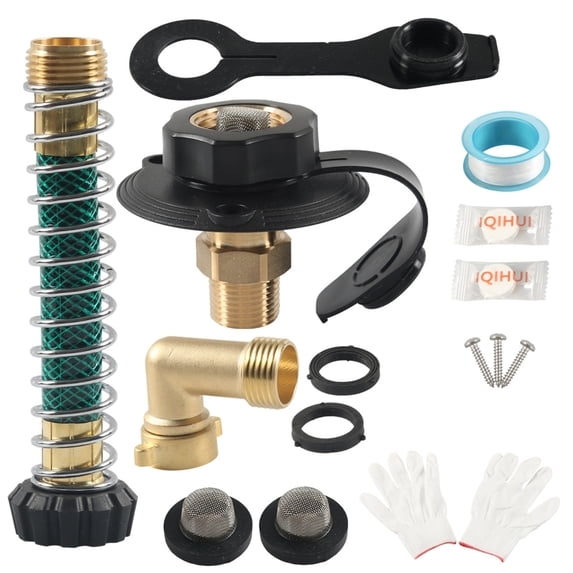 Campers Water Inlet Noy Return Campers Water Fill Valves 3/4NH Female 1/2NPT Male Connector For Campers Trailer, Marine