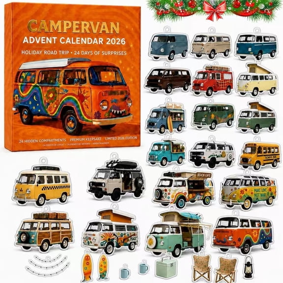 Campervan Advent Calendar 2026 Car Countdown Calendar Christmas Ornaments