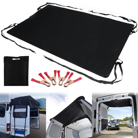 Campervan Rear Awning Cover, Premium Oxford Fabric Waterproof UV Resistant Tailgate Canopy, Rear Door Rain Protection Canopy, Easy Installation Sun Shelter for Camping Travel Outdoor Relaxation