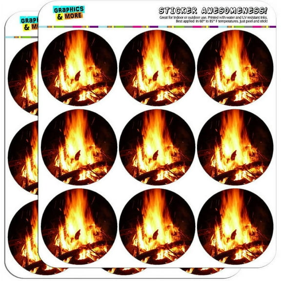 Campfire Camp Camping Fire Pit Logs Flames 18 2" Planner Calendar Scrapbooking Crafting Stickers