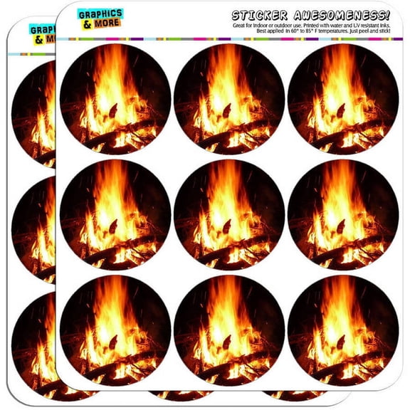 Campfire Camp Camping Fire Pit Logs Flames 18 2" Planner Calendar Scrapbooking Crafting Stickers
