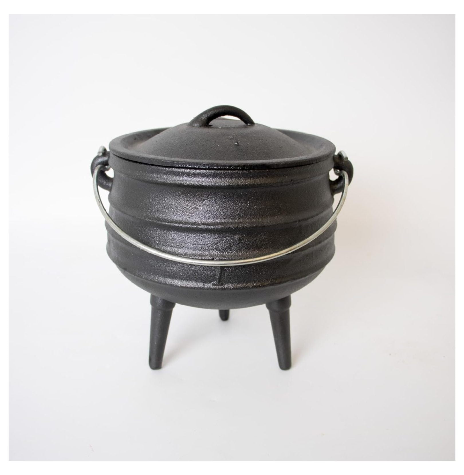 Campfire Cooking Kettle Pot Cast Iron Potje Dutch Oven with 3 Legs and Lid, 8 inch, 3 Quart