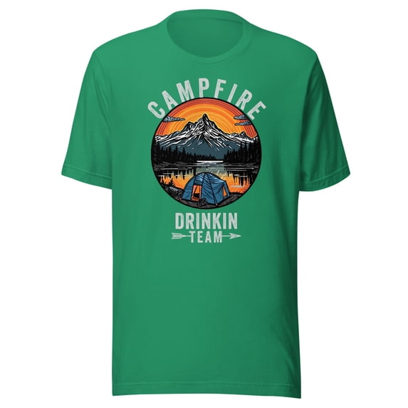 Campfire Drinking Team Shirt, Unisex, Funny Camping Shirt, Fun Outdoors, Camp Fire Drinking Team, Funny Camper Life, Funny Nature Lover (Kelly, S)