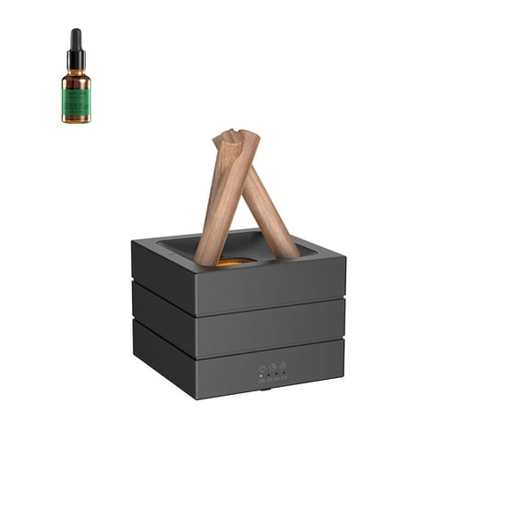 Campfire Flame Aromatherapy Diffuser, Mini Ultrasonic Humidifier with 7-Color Gradient Flame Light, Essential Oil Diffuser with Timer & Auto Shut-Off for Home Office Bedroom