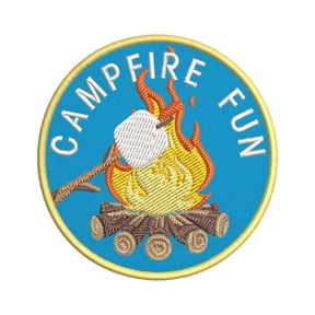 Campfire Fun! Scouts Guide Badge Crest Iron On Embroidered Applique Patch