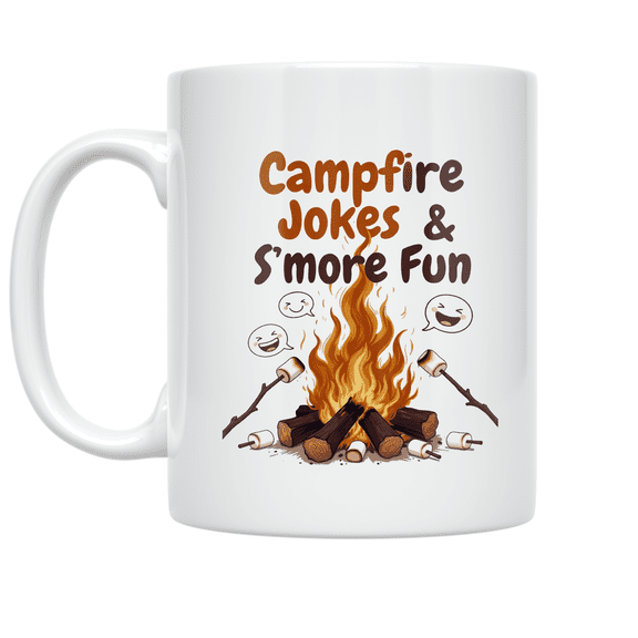 Campfire Jokes & S'more Fun - Campfire Humor Enthusiast - 11 oz Ceramic Coffee Mug