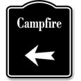 thumbnail image 1 of Campfire Left Arrow BLACK Aluminum Composite Sign, 8.5"x10", 1 of 9