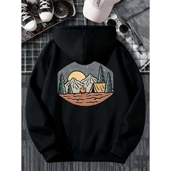 Campfire Night graphic hoodies Camping men hoodies black Soft & Comfortable spring aesthetic autumn graphic casual winter halloween vintage gift funny cute Fashion Unisex hoodie