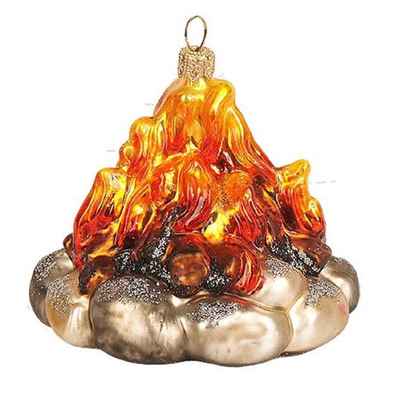 Campfire Polish Glass Christmas Tree Ornament Camping Decoration Camp Fire