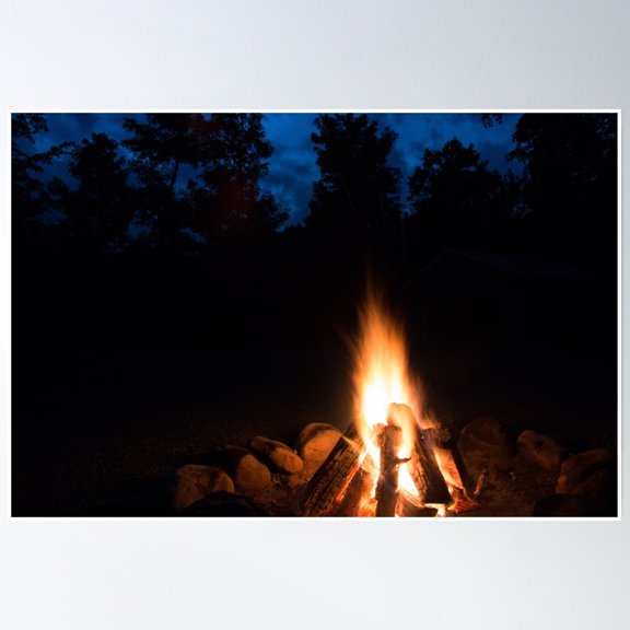Campfire Poster Wall Art, Modern Wall Decor, 24x36 UNFRAMED