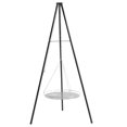 thumbnail image 1 of Campfire Tripod Grill, Adjustable Height BBQ Grill Grate for Cooking Over Fire, Firepit Cooking Rack, Black, 1 of 11