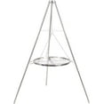 thumbnail image 1 of Campfire Tripod Grill for Cooking, Durable Stainless Steel Camping Fire Tripod Grill with Round Grill Grate and Carrying Bag for Outdoor BBQ, Silver, 1 of 9