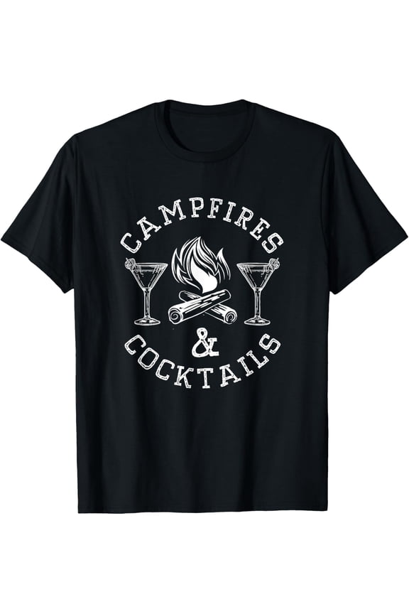 t-shirt Campfires and Cocktails Bonfire Camping Men Women Campfire T-Shirt