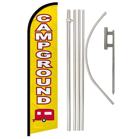 Campground Windless Banner Flag & Pole Kit