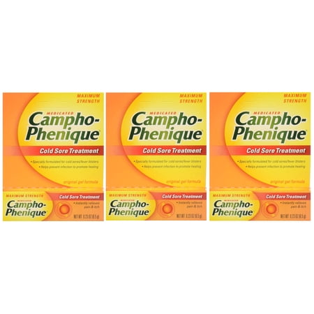 Campho Phenique Medicated Cold Sore Treatment, 0.23 oz, 3 Pack