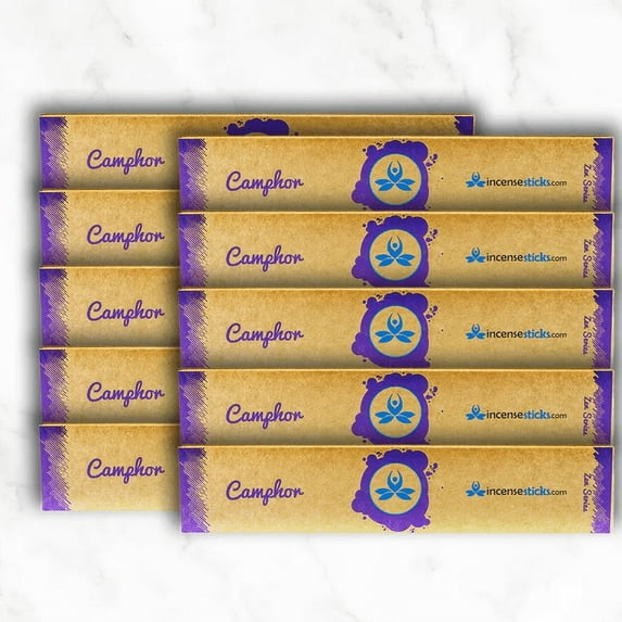 Camphor Incense 8" inch 12 Sticks Pack: 10 Packs