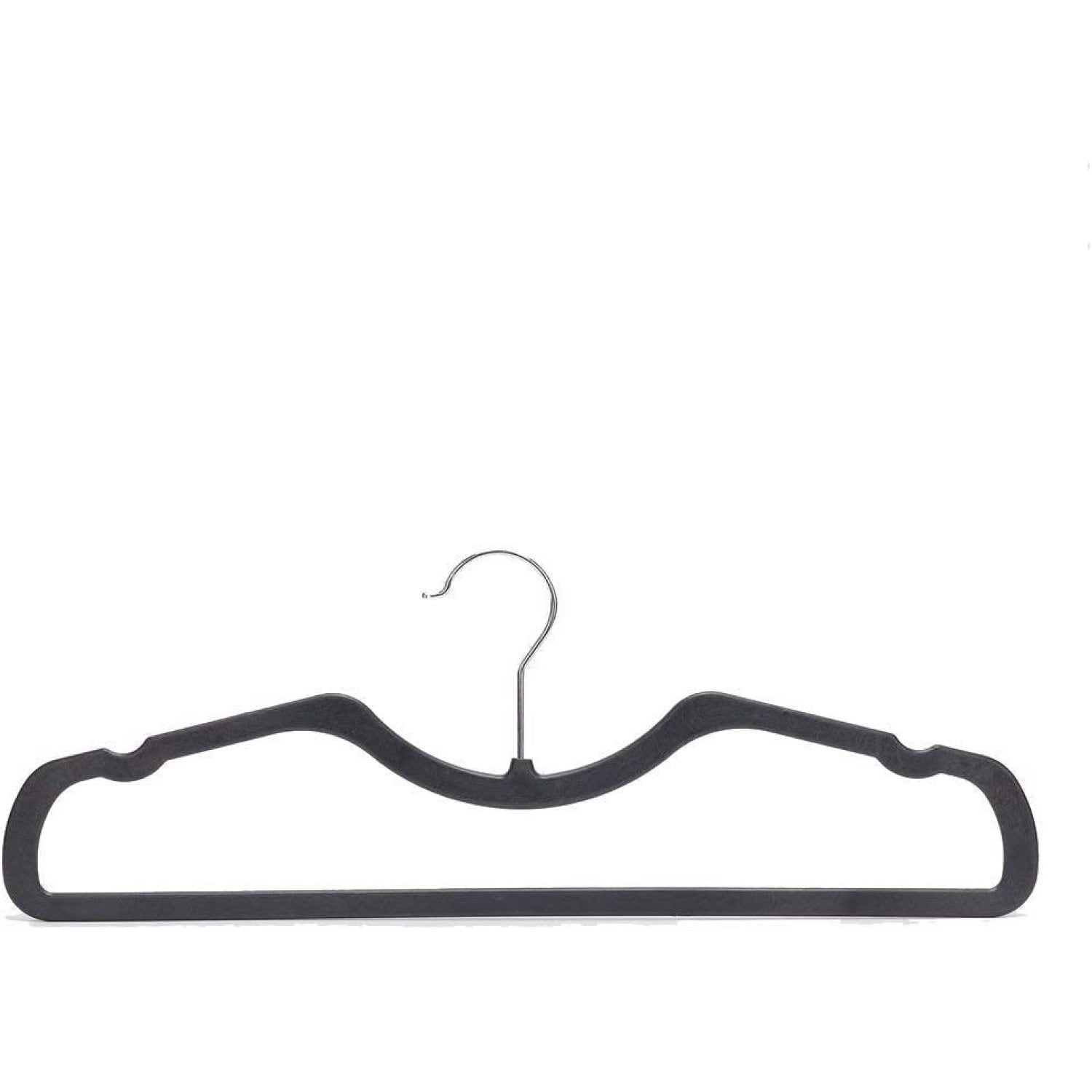 Camphor Slimline Black Plastic Premium Clothes Hangers Space Saving