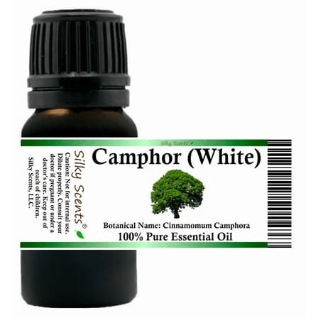 Camphor White Essential Oil 5 ml (1/6 fl oz) - 100% Pure and Natural by Silky Scents