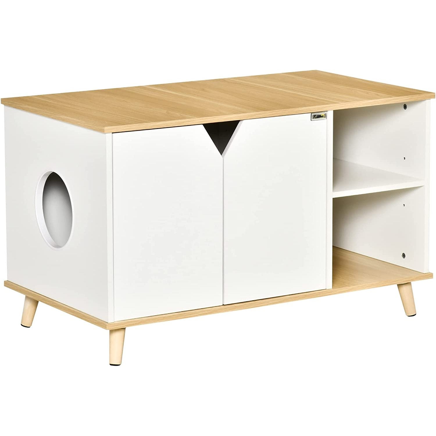 Camphor Wooden Cat Litter Box Enclosure, Hidden Cat Washroom, Kitty End