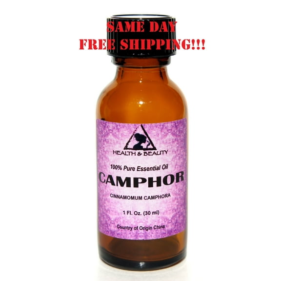 Camphor essential oil aromatherapy 100% pure natural glass bottle 1.0 oz, 30ml