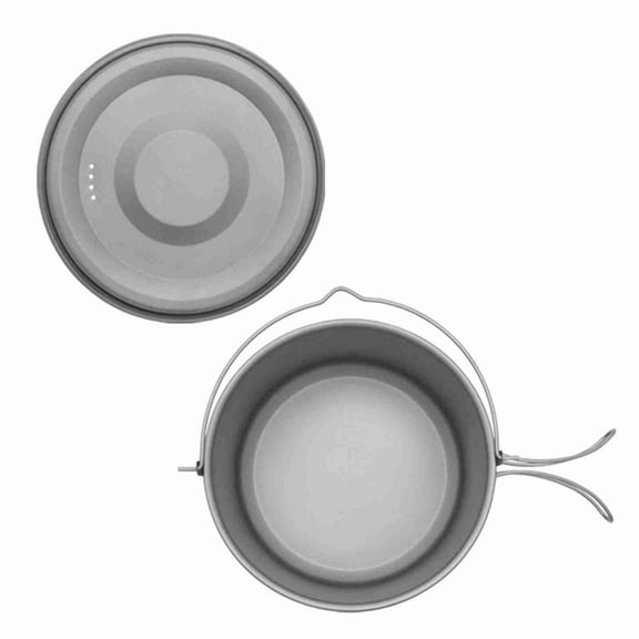 Camping 1.8L/3L Titanium Pot  Hanging Pot With Lid And Foldable Handle Outdoor Camping Hiking Backpacking Picnic