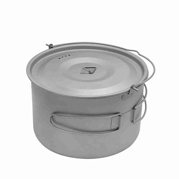 Camping 1.8L/3L Titanium Pot  Hanging Pot With Lid And Foldable Handle Outdoor Camping Hiking Backpacking Picnic
