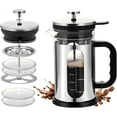 thumbnail image 1 of Camping 34oz French Press Coffee & Tea Maker - Heat Resistant Borosilicate Glass, Stainless Steel Outer, Press On Lid, Portable Travel Design, BPA Free, 1 of 4