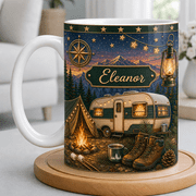 Camping Accent Mug Personalized RV Lover Coffee Cup for Campfire Mornings