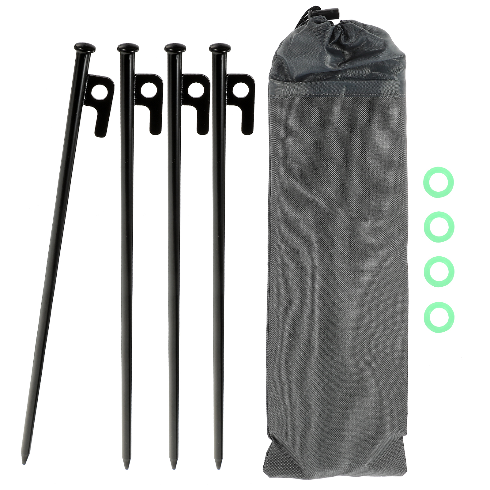 Camping Accessories Metal Ground Pegs Tarps Fluorescent Tent Stakes