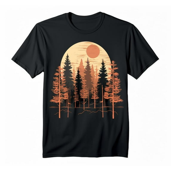 Camping Adventure T-Shirt Men's Forest Sunset Outdoor Nature Tee