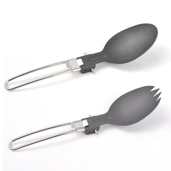 Camping Aluminum Foldable Spoon And Spork Folding Camping Utensils Set For Camping Hiking
