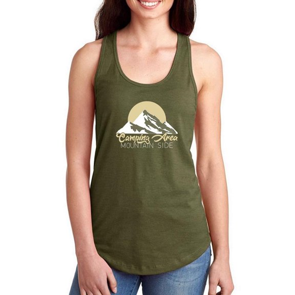 Camping Area Mountain Racerback Tank Women -Image by Shutterstock, Female Small