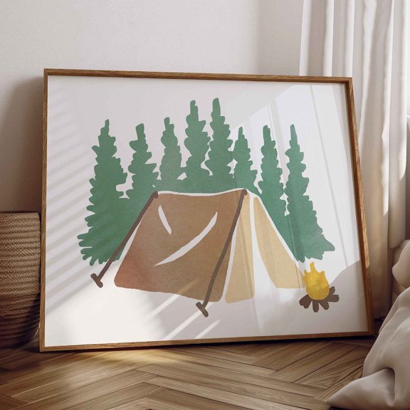 Camping Art Camping Nursery Downloadable Art Art Campfire Wall Art Camping Woodland Nursery