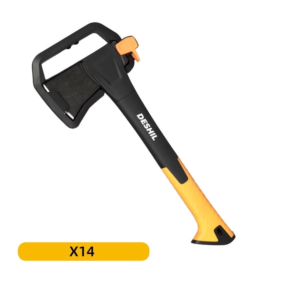 X14Camping Axe for Chopping Wood Teflon Coated & Rust Resistant Forged Steel Blade with Shock-Absorbing Non-Slip Nylon Handle Survival Hatchet for Gardening, Bushcraft, Wilderness & Outdoor Use