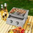 thumbnail image 1 of Propane Gas Grill 2 Burners Stainless Steel Grill Outdoor Barbeque Cooking BBQ For Camping, Picnics, 1 of 20
