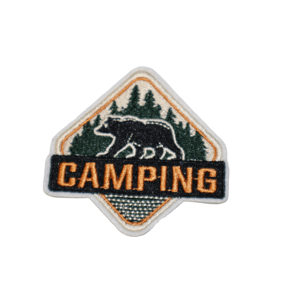 Camping Bear Nature Outdoors Iron On Travel Patch