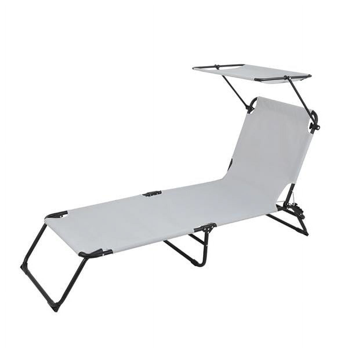 Camping Beds for Adults with Canopy Shade, ThreeFold Outdoor Chaise