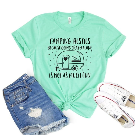 Camping Besties T-shirt Women's Adventure Shirt Wanderlust Tshirt Camper Tee Bff Shirts Vacation Gift