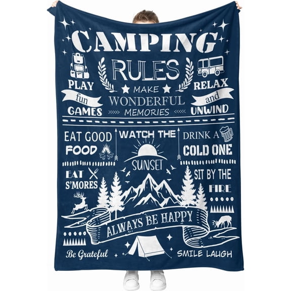 Camping Blanket Gifts for Men Women Kids Teen Boys Girls Birthday Christmas Halloween Easter Dad Husband Boyfriend Friends Throw Blanket 50"x60"