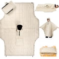 thumbnail image 1 of Camping Blanket with Zipper Pocket, 85'' x 61'' Large Wearable Hooded Blanket, Ultralight Warm Sleeping Bag, Windproof Camping Poncho for Outdoor Stadium  Gaming Hiking Picnic Concerts, 1 of 6
