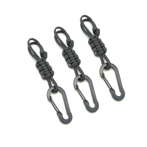 Camping Bottle Carry Clip for Hikers and Outdoor Walks, 14 cm Braided Loop Strap With Spring Carabiner for Small Gear