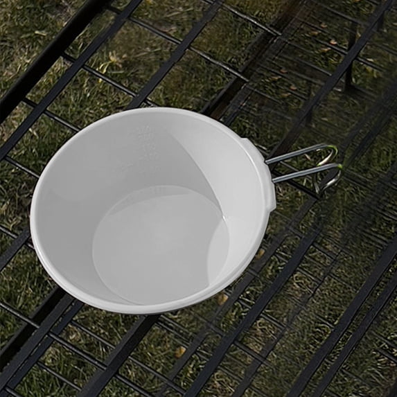 Camping Bowl with Measurement Scale, Drop-Proof Lightweight Plastic Picnic Bowl with Stainless Steel Handle for and Outdoors